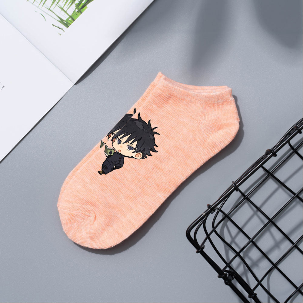 Casual Anime Cotton Breathable Boat Socks