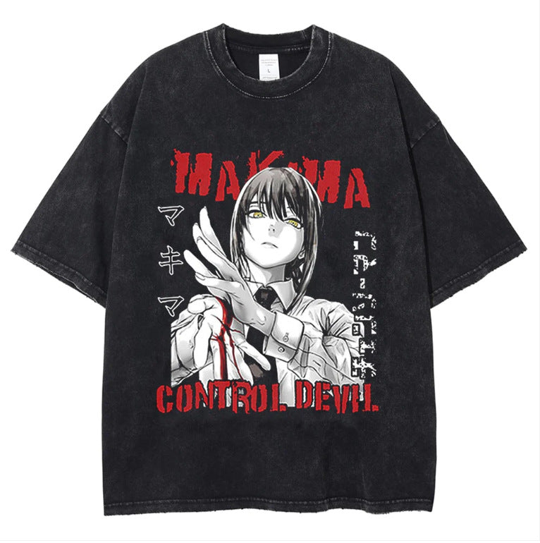 Retro Anime Washed Short Sleeve T-Shirt