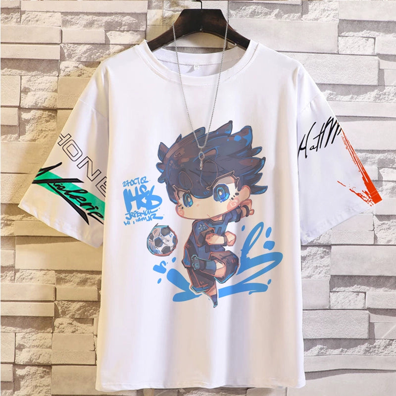Unisex Anime Pattern Print Crew Neck T-shirt