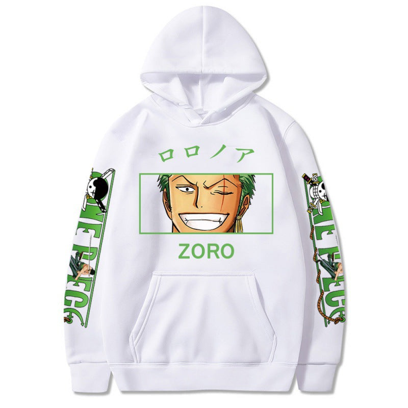 Casual ZORO Print Unisex Long-sleeved Hoodie