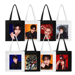 SKZ RUN IT Printed Canvas Large Capacity Tote Bag