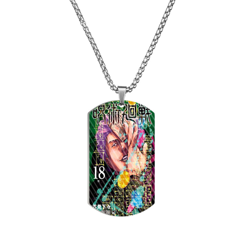 Cool Anime Printed Dog Tag Necklace