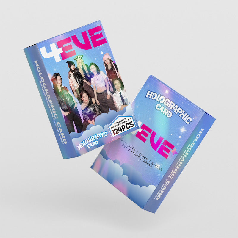 124pcs KPOP Holographic Cards