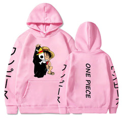 Unisex Luffy Printed Casual Loose Hoodie