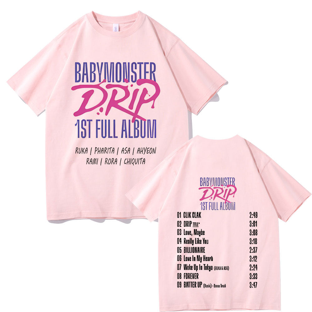 Babymonster Drip Album Double Sided Graphic T-shirt