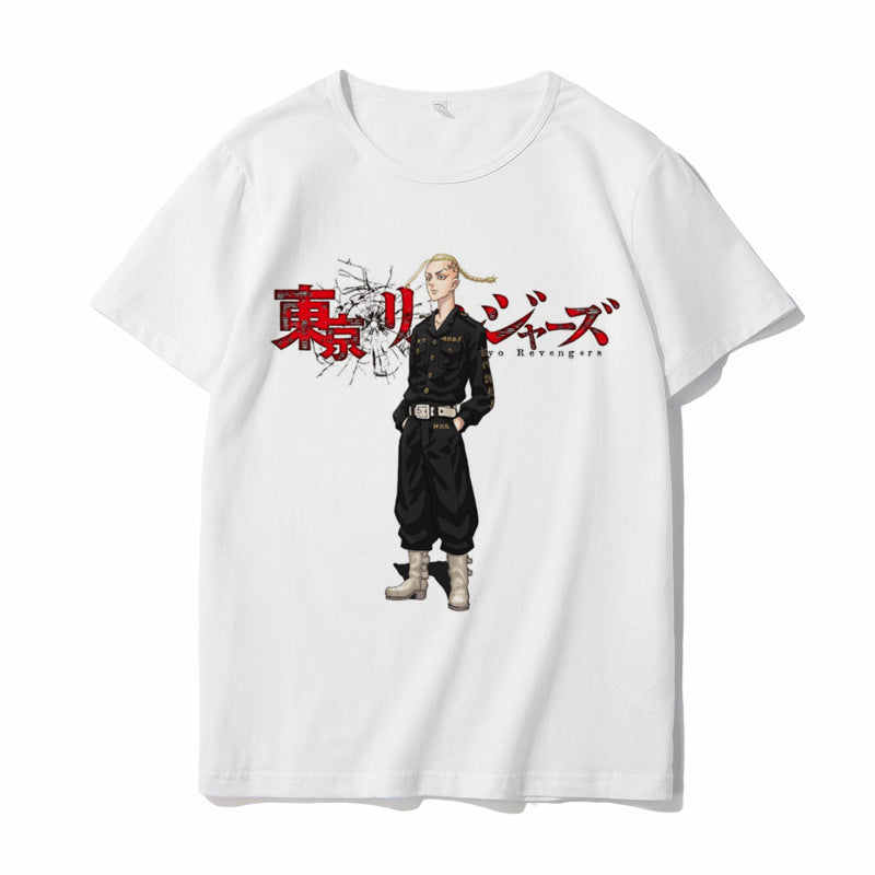 Trendy Tokyo Anime Print Loose Short-sleeved T-shirt