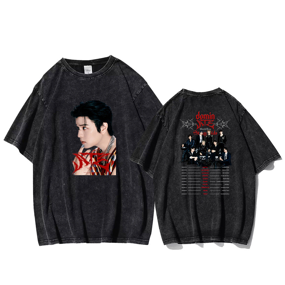 Unisex Kpop ATE Graphic Washed T-shirt