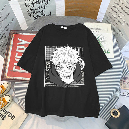 Casual Women's Anime Crew Neck Short Sleeve Tee