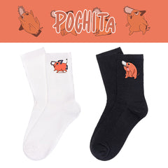 Pochita Breathable Printed Cotton Socks
