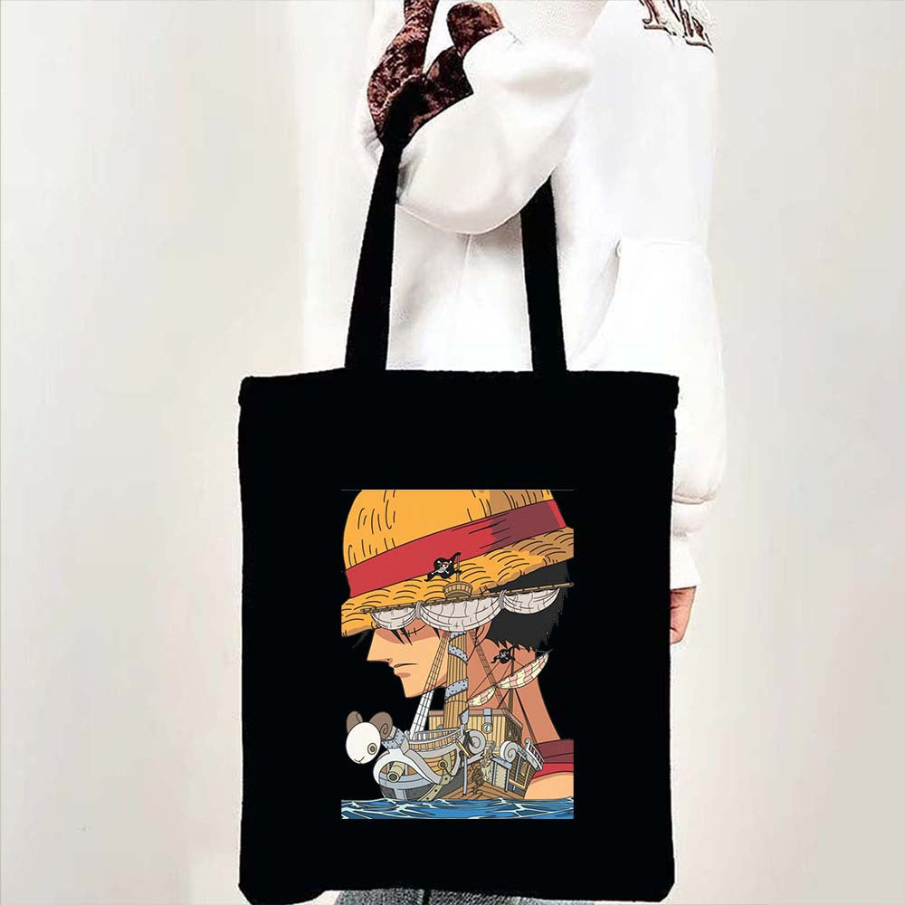 Luffy Printed Canvas Shoulder Tote Bag