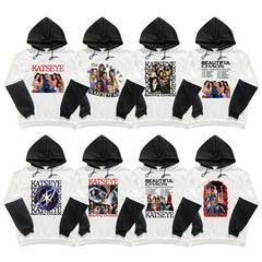 BEAUTIFUL CHAOS Black and White Sleeve Hoodie