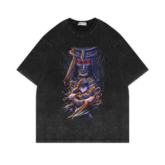 Retro Washed Anime Short-sleeved T-shirt