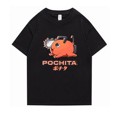 Unisex Pochita Anime Short Sleeve T-Shirt