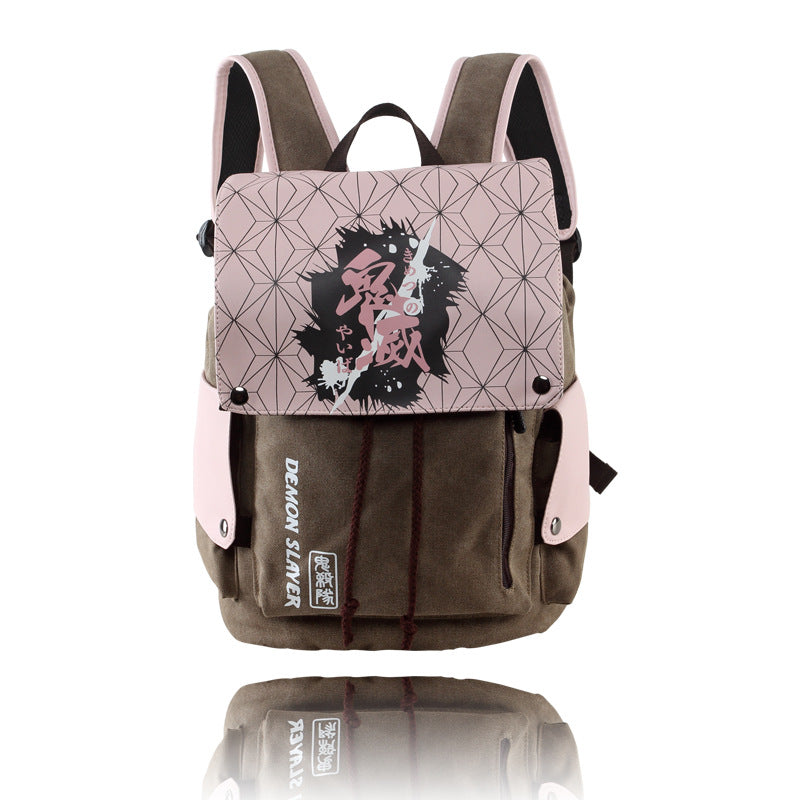 Trendy Anime Tanjirou Canvas Backpack