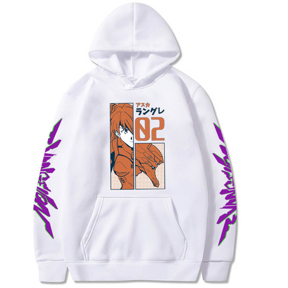 Casual Anime Ayanami Print Loose Hoodie