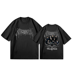 Kpop Poster Logo Printed Short Sleeve Top