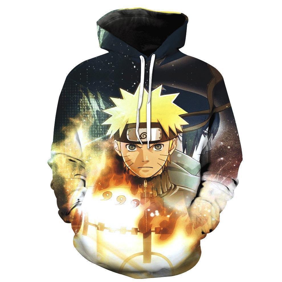 Unisex Anime 3D Digital Print Pocket Pullover Hoodie