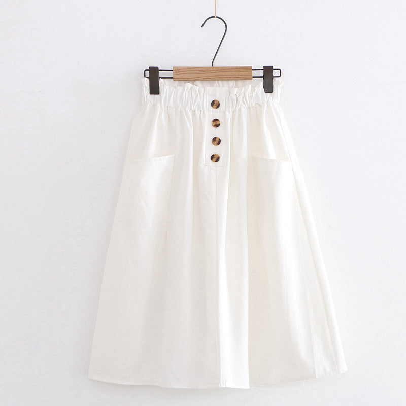 Women's High Waist Solid Color Skirt