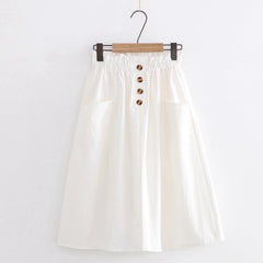 Women's High Waist Solid Color Skirt