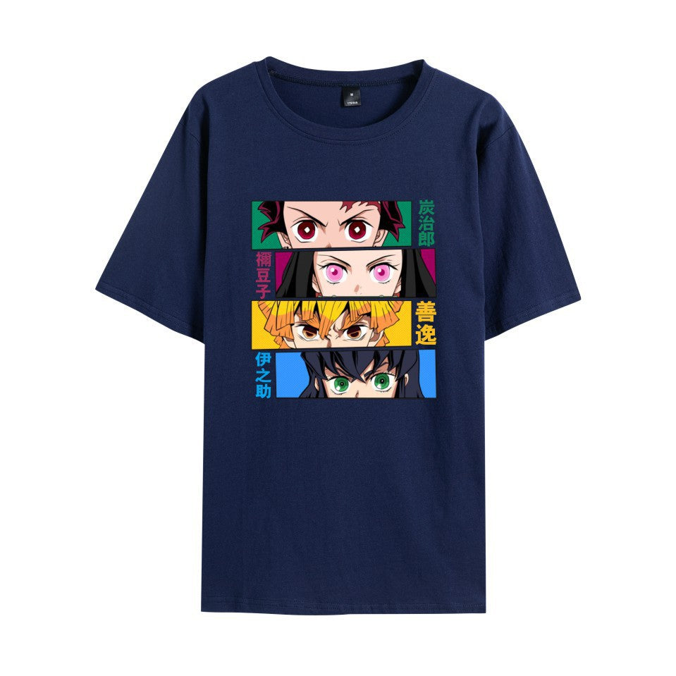 Unisex Casual Anime Round Neck Loose T-shirt