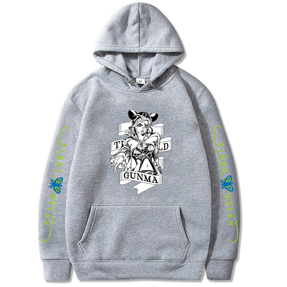 Unisex Anime JoJo Pattern Loose Hoodie