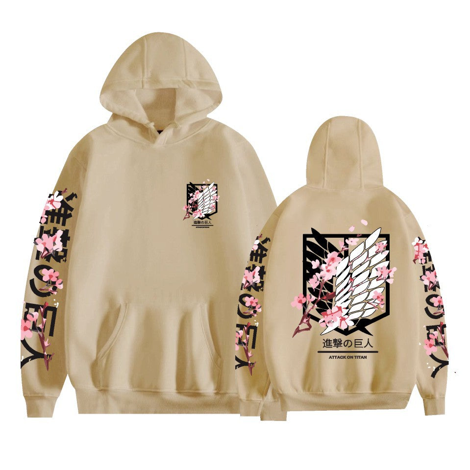 Unisex Anime Logo Printed Loose Hoodie