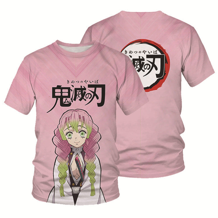 Unisex Anime Digital Print Short-sleeved T-shirt