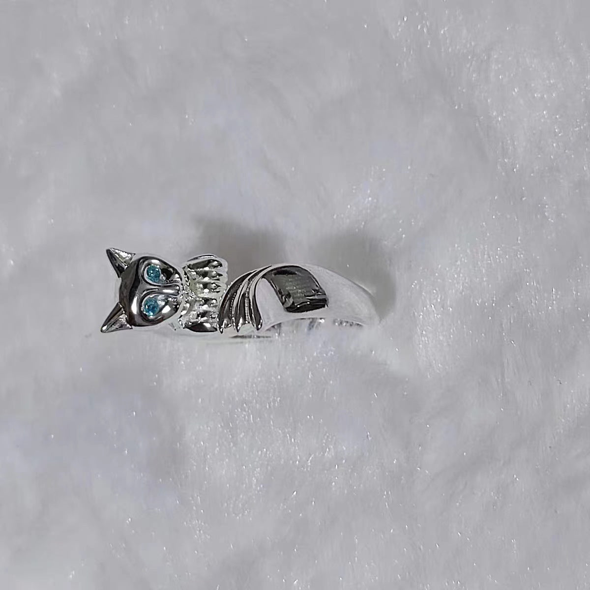 Exquisite Retro Silver Cat Ring