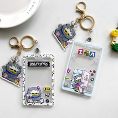 GD Cat Transparent Card Holder Keyring