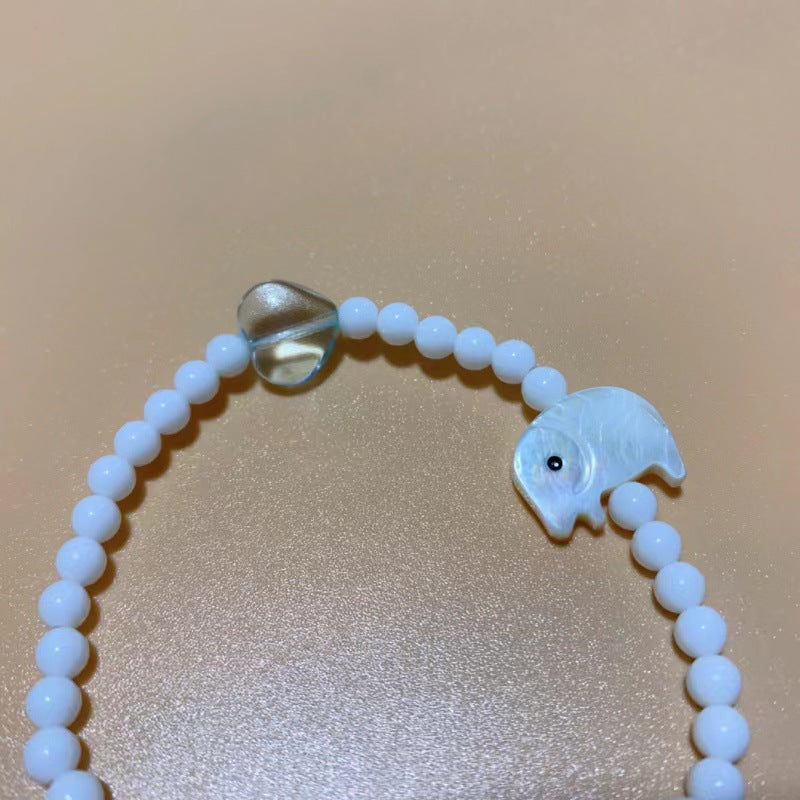 Baby Elephant Shell Beaded Bracelet