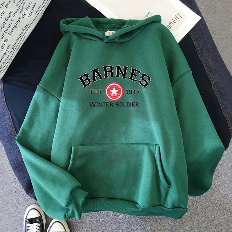 Unisex Bucky Barnes 1917 Letter Print Hoodie