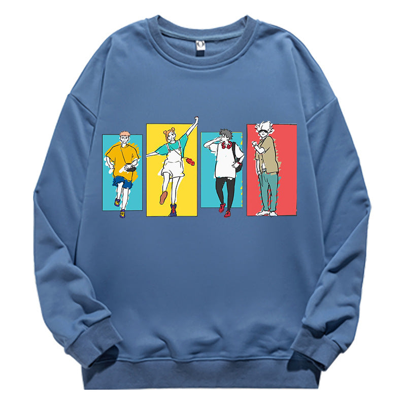 Unisex Casual Anime Crew Neck Long Sleeve Sweatshirt