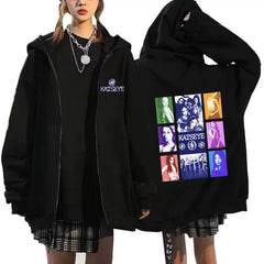 Daniela Lara Megan Graphic Printed Zipper Hoodie