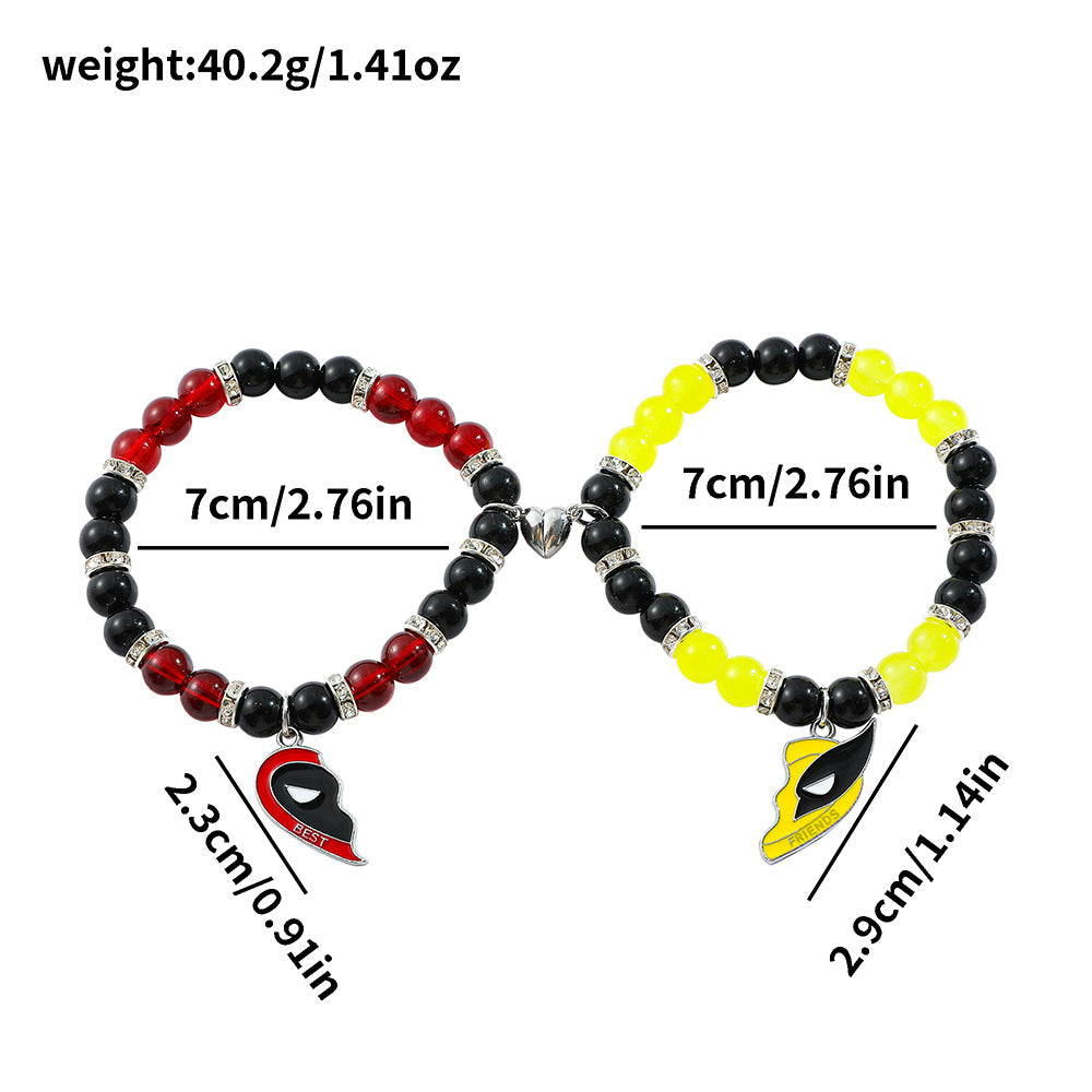 Deadpool and Wolverine Alloy Couple Bracelet