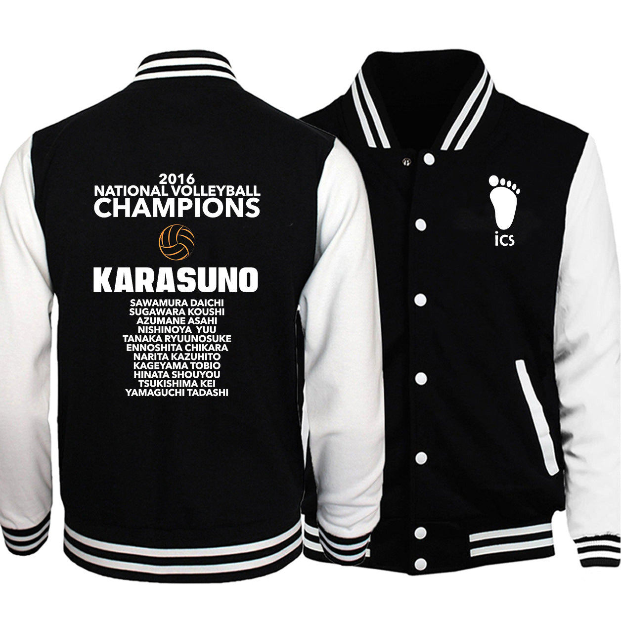 Unisex Nekoma Anime Printed Baseball Jacket