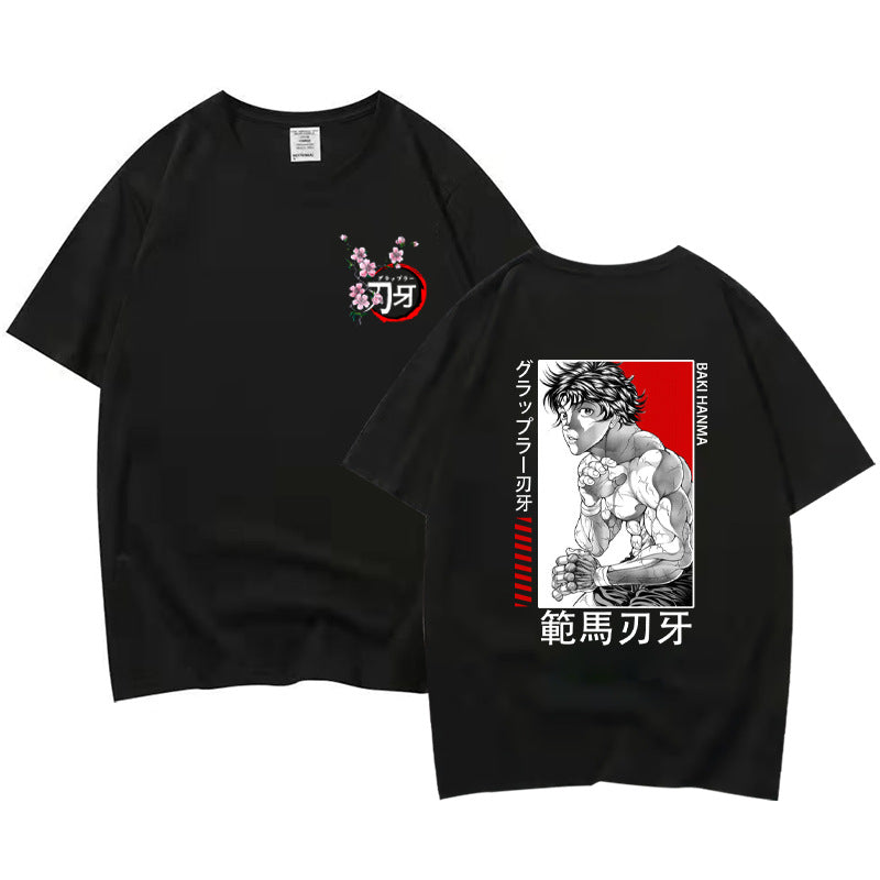 Unisex Anime Baki Printed Short-sleeved T-shirt