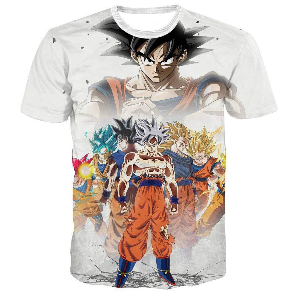 Unisex Anime Digital Print Round Neck T-shirt