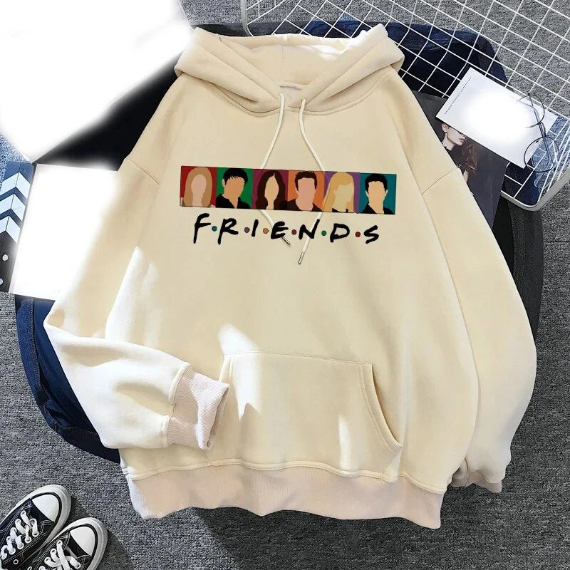 Unisex Casual Friends Printed Loose Hoodie