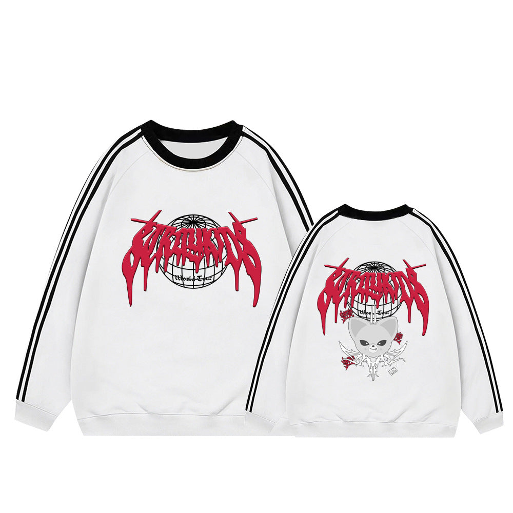 KPOP Cartoon Doll ATE College Crew Neck Sweatshirt