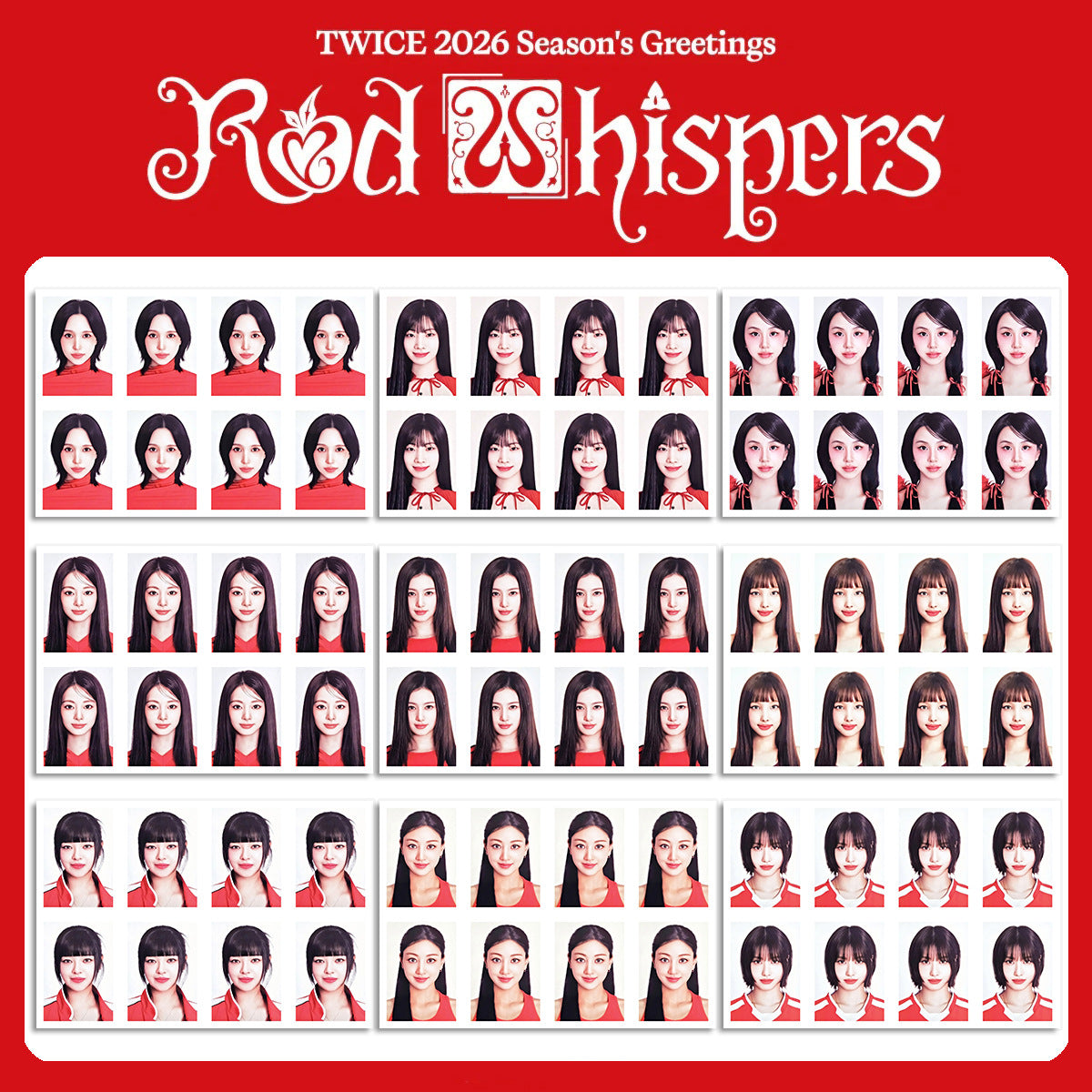 TWICE RED WHISPERS One Inch ID Photo
