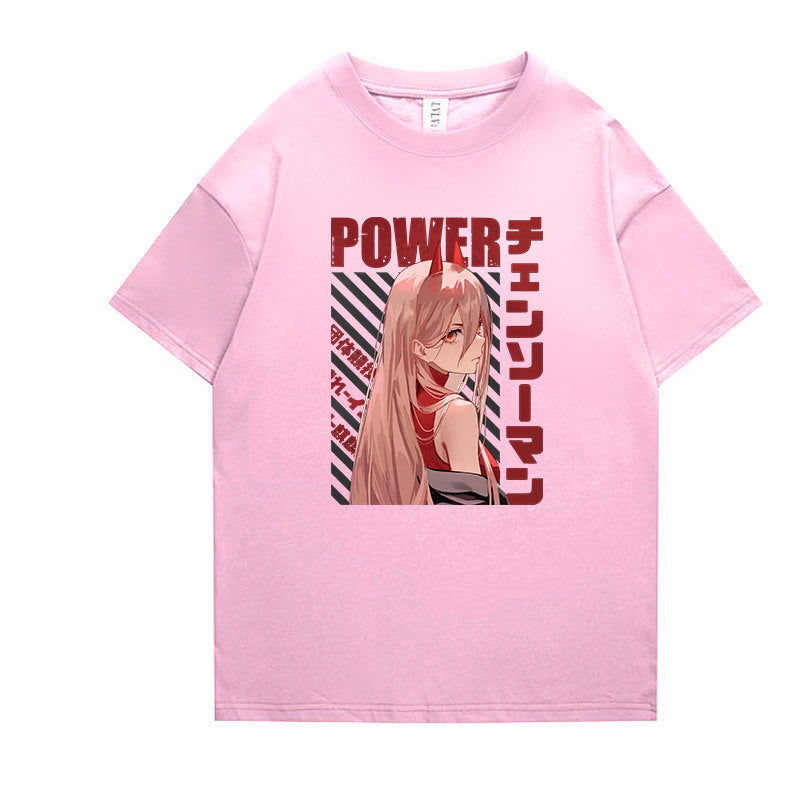 Unisex Anime Graphic Print Short-sleeved T-shirt