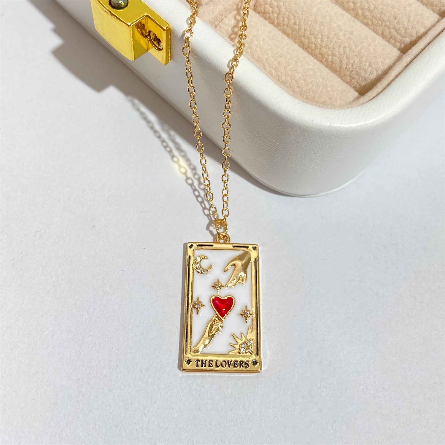 Gold-plated Tarot Square Necklace