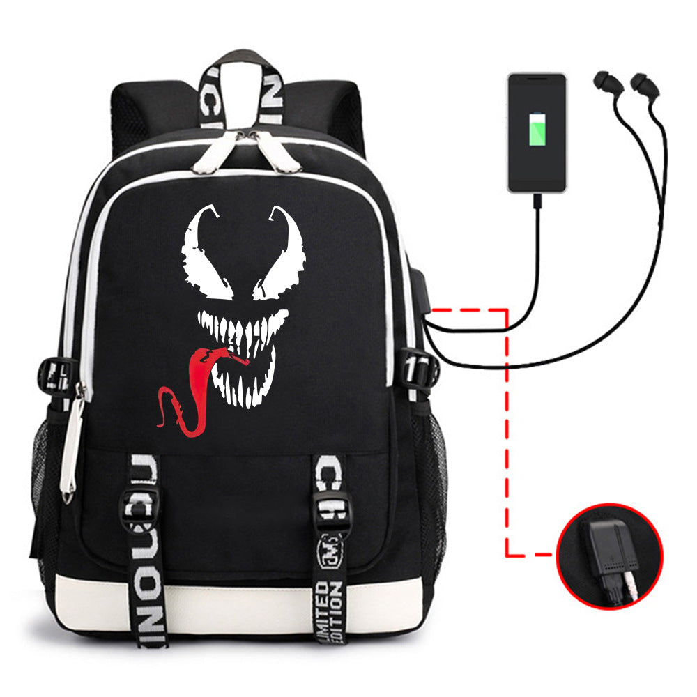 Cool Spider Print Large-capacity Backpack