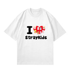 I Love SKZ Cute Print Crew Neck Tee