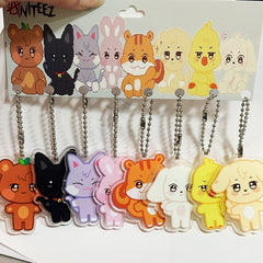 ATE Cartoon Doll Acrylic Pendant Keyring Set