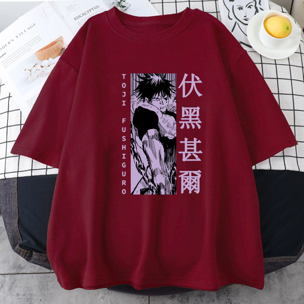 Unisex Toji Fushiguro Printed Crew Neck Tee