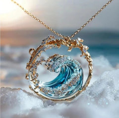 Luxury Wave Shape Necklace Ring Earrings