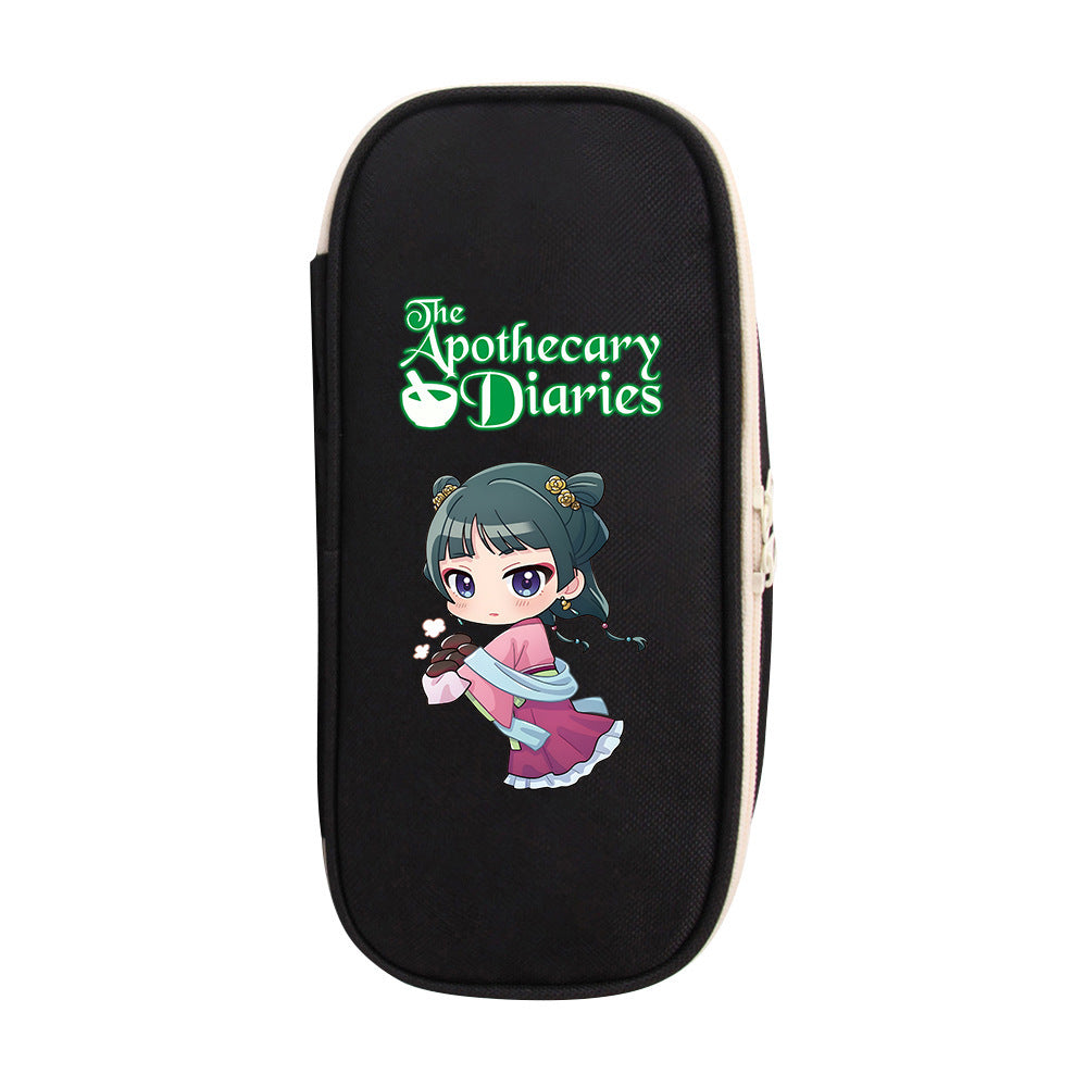 Red and Black Anime Zipper Pencil Case