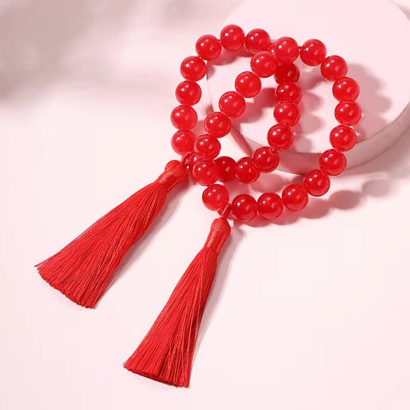 Trendy Game Cosplay Red Beaded Bracelet