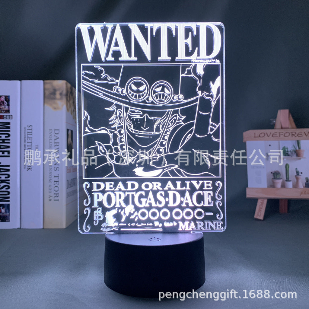 Colorful Luffy 3D Night Light
